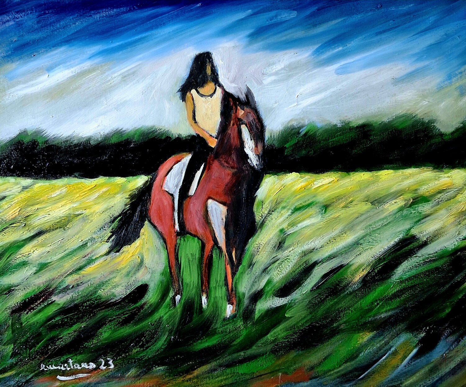 Libertà nel vento Enzo Martano Original painting for sale