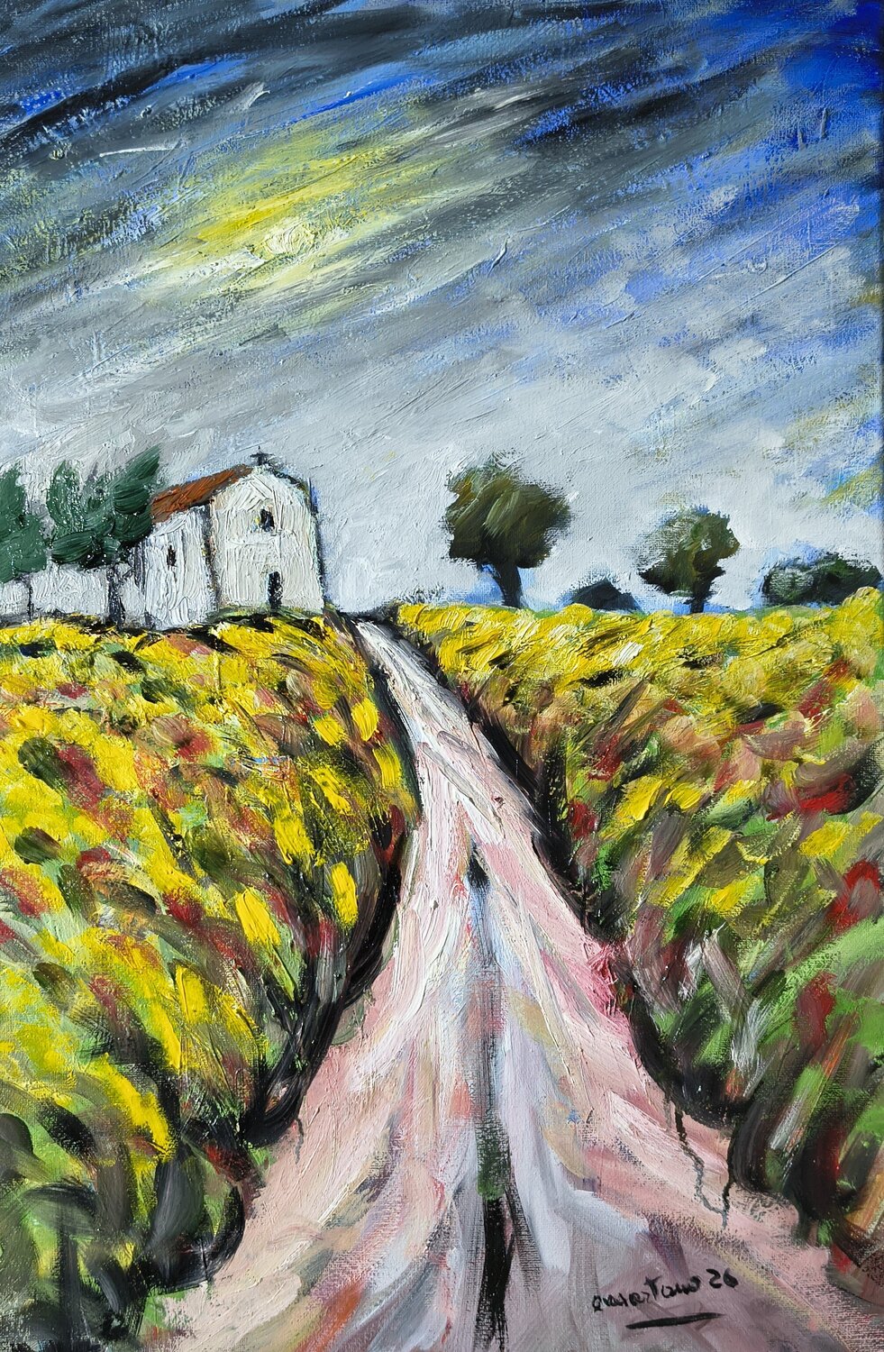 Vento di memoria – Paesaggio espressionista Enzo Martano Original painting for sale