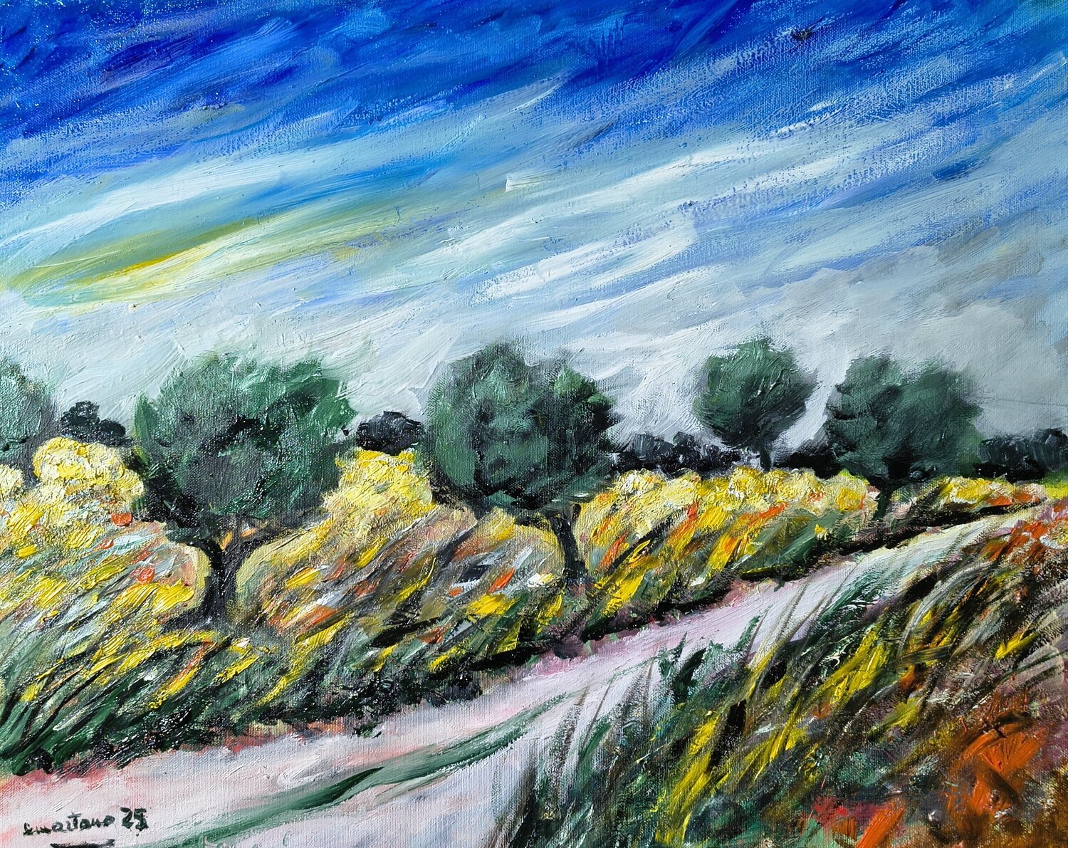 Risveglio in campagna Enzo Martano Original painting for sale