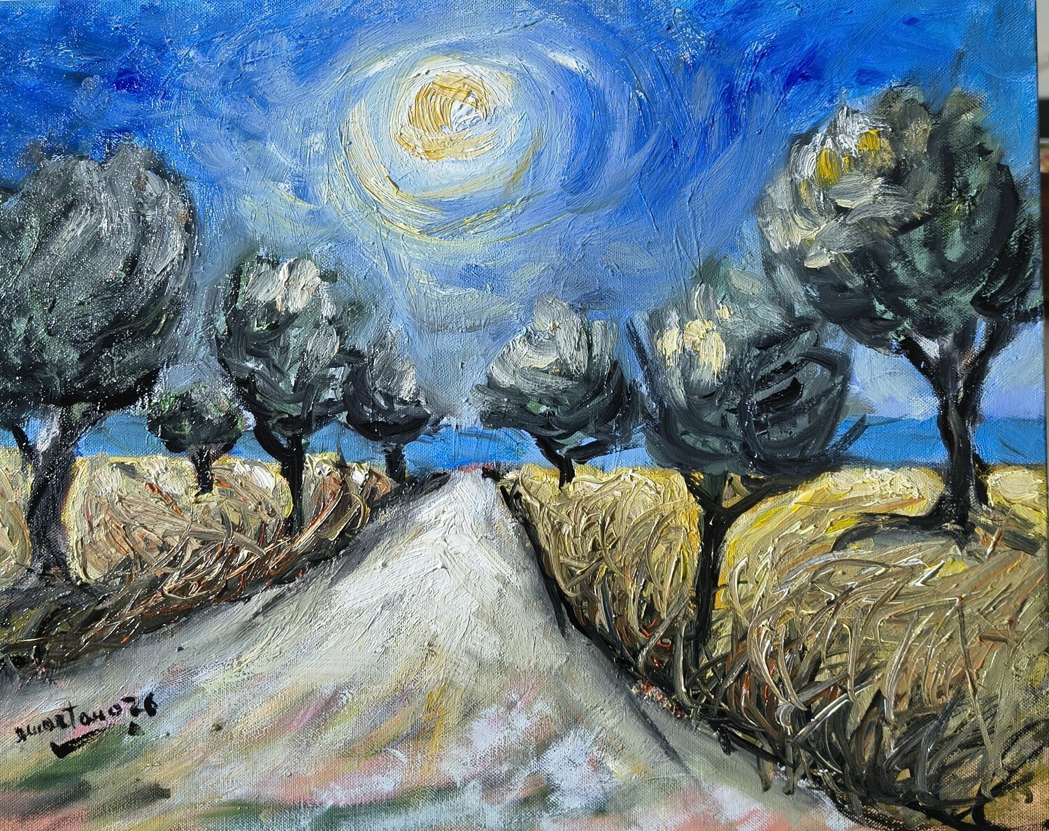 Il sentiero degli ulivi Enzo Martano Original painting for sale