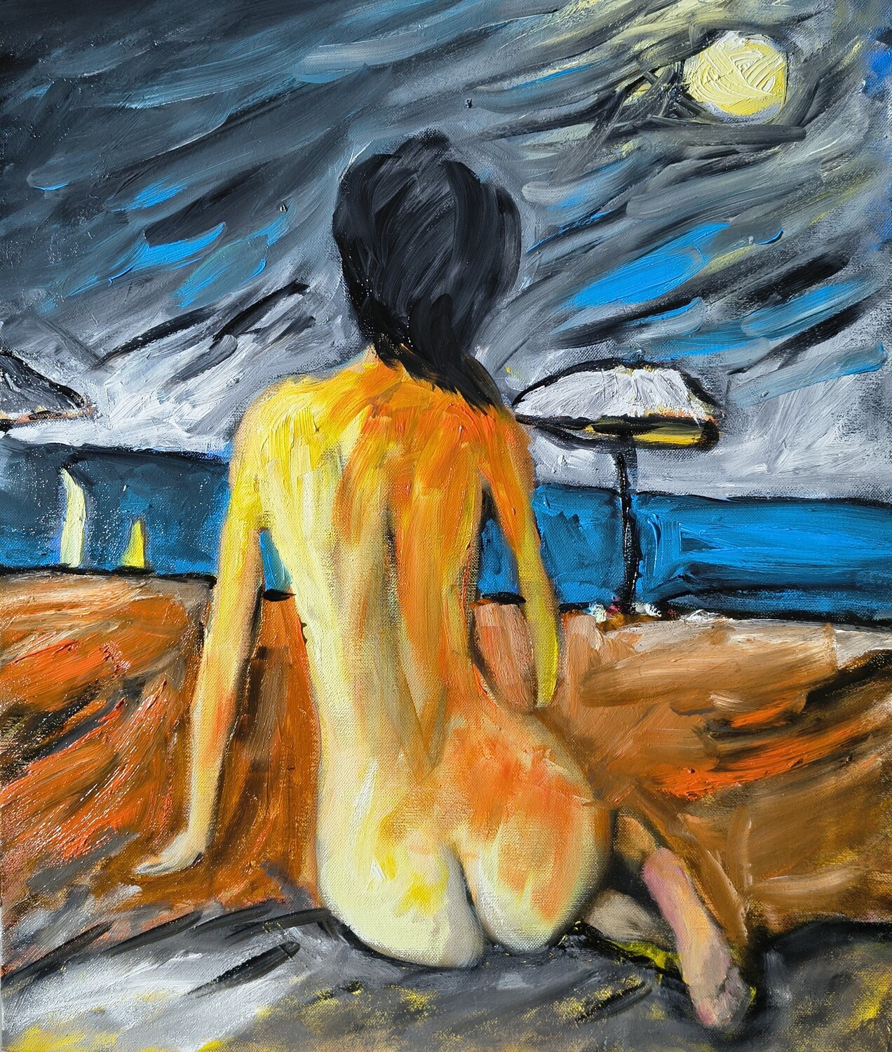Bagno di luna Enzo Martano Original painting for sale