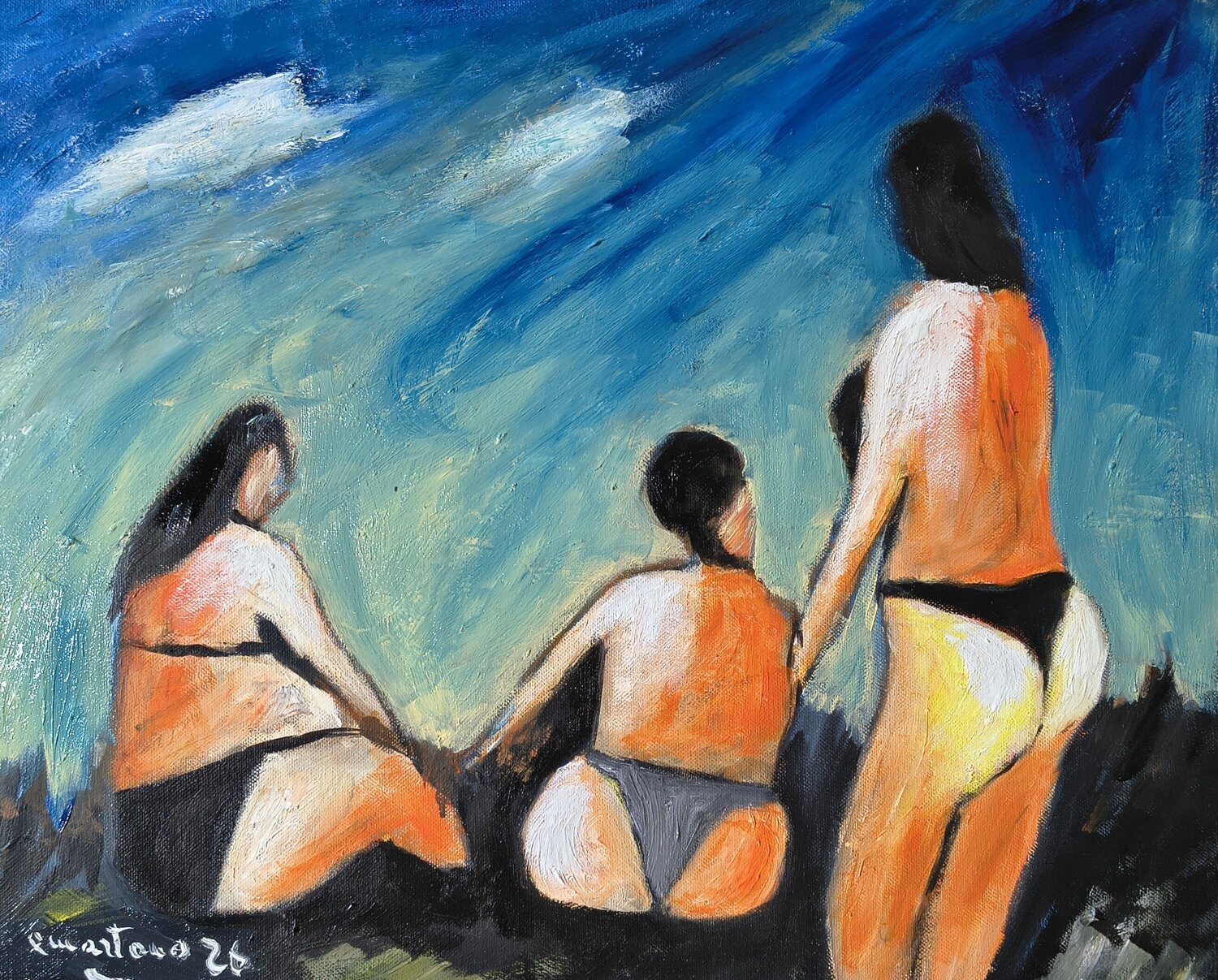 Donne al mare Enzo Martano Originalgemälde zu verkaufen
