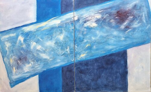 Cyan, azur, outremer / Bleus, effacement / Vers une nouvelle vie by Kaithya Huc, Painting for Sale on Select