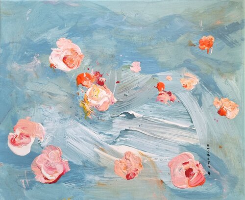 Au loin chante l'abeille / Coquine s'envole / Avide de liberté by Kaithya Huc, Painting for Sale on Select