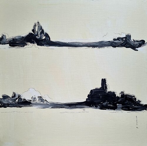Duo doux et salé  / Frange côtière  / Séparations parallèles by Kaithya Huc, Painting for Sale on Select