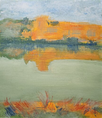 Au bord de la rivière / Calme et volupté / Les merles m'accompagnent by Kaithya Huc, Painting for Sale on Select