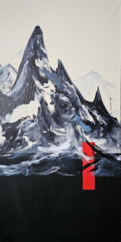 Tu piques et glisses / Des sommets vers les courants / En cadence auprès du vent by Kaithya Huc, Painting for Sale on Select
