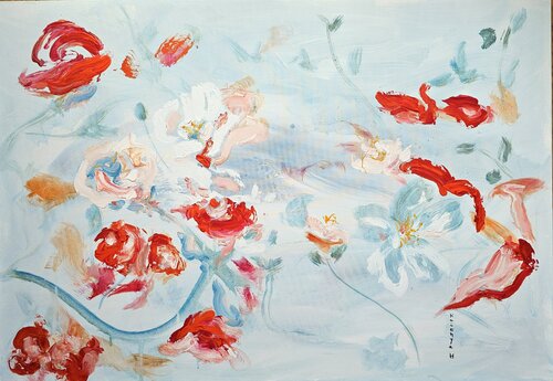 La coquine se cache / Blanche sur blanc / Mais L'écarlate se pâme by Kaithya Huc, Painting for Sale on Select