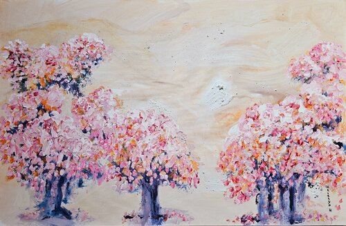 Eternel recommencement / Nature patiente / Renaît telle le sphinx by Kaithya Huc, Painting for Sale on Select