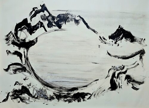 Diamants noirs et croissants blancs / Nature offerte /  Dianoia et noesis by Kaithya Huc, Painting for Sale on Select