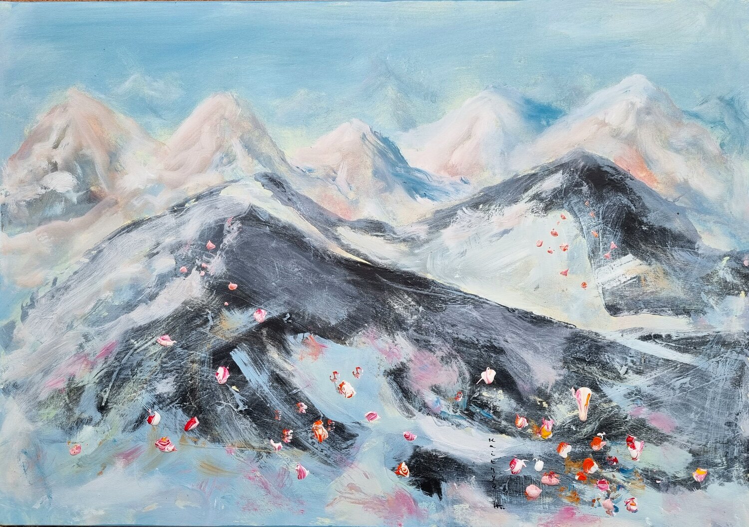 Tes neiges dites éternelles / Ravissent encore Kaithya Huc Original painting for sale