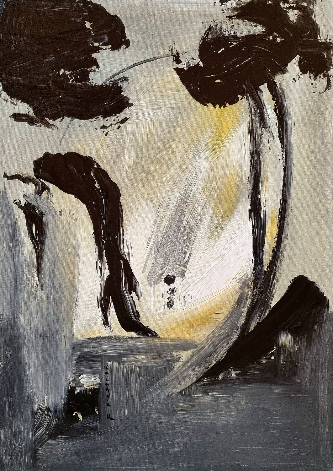 Enjoués, ils pépient / Odeur de pin  / La solitude est un mythe Kaithya Huc Original painting for sale