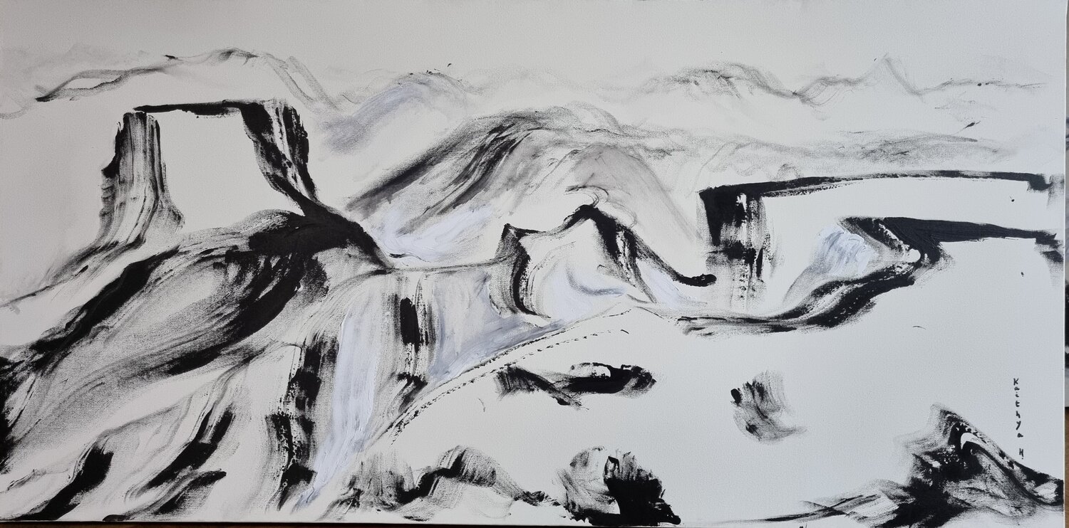 Le pas des chevaux  / Résonne / Dans le labyrinthe Kaithya Huc Original painting for sale