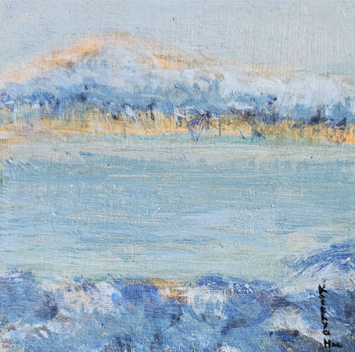 Pensée au gré de l'eau / Maitrise du temps / Ton souvenir m'habite Kaithya Huc Original painting for sale