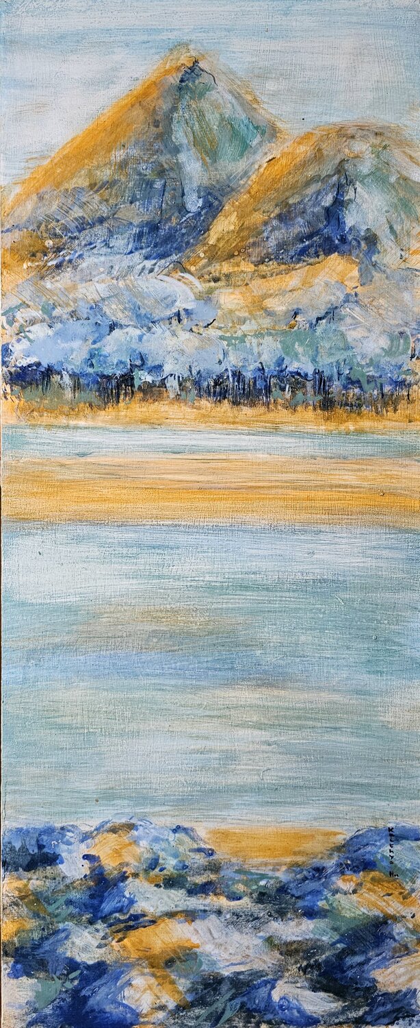 Méditation matinale / D'une rive à l'autre / Enjoué chant du rossignol Kaithya Huc Original painting for sale