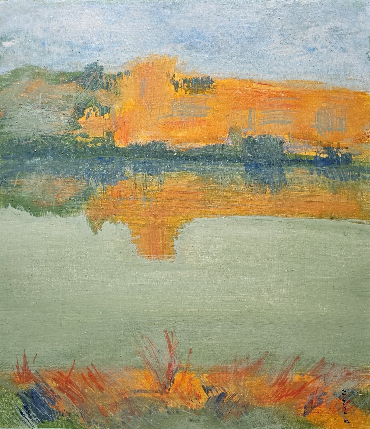 Au bord de la rivière / Calme et volupté / Les merles m'accompagnent Kaithya Huc Original painting for sale