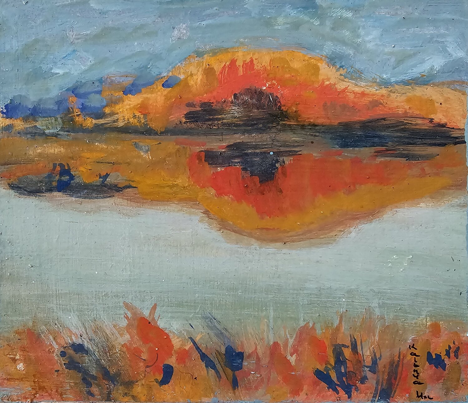 Impression enchanteresse  / D'une rive à l'autre / Portés par le chatoiement Kaithya Huc Original painting for sale