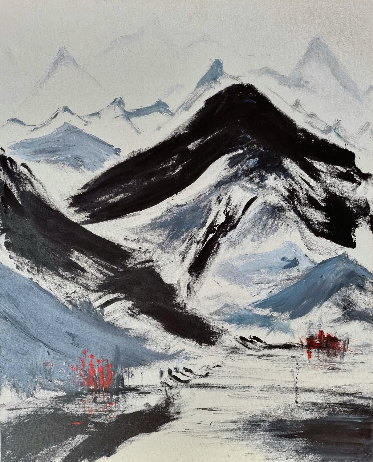 Une brise légère / Caresse ma joue / Le clapotis me berce Kaithya Huc Original painting for sale