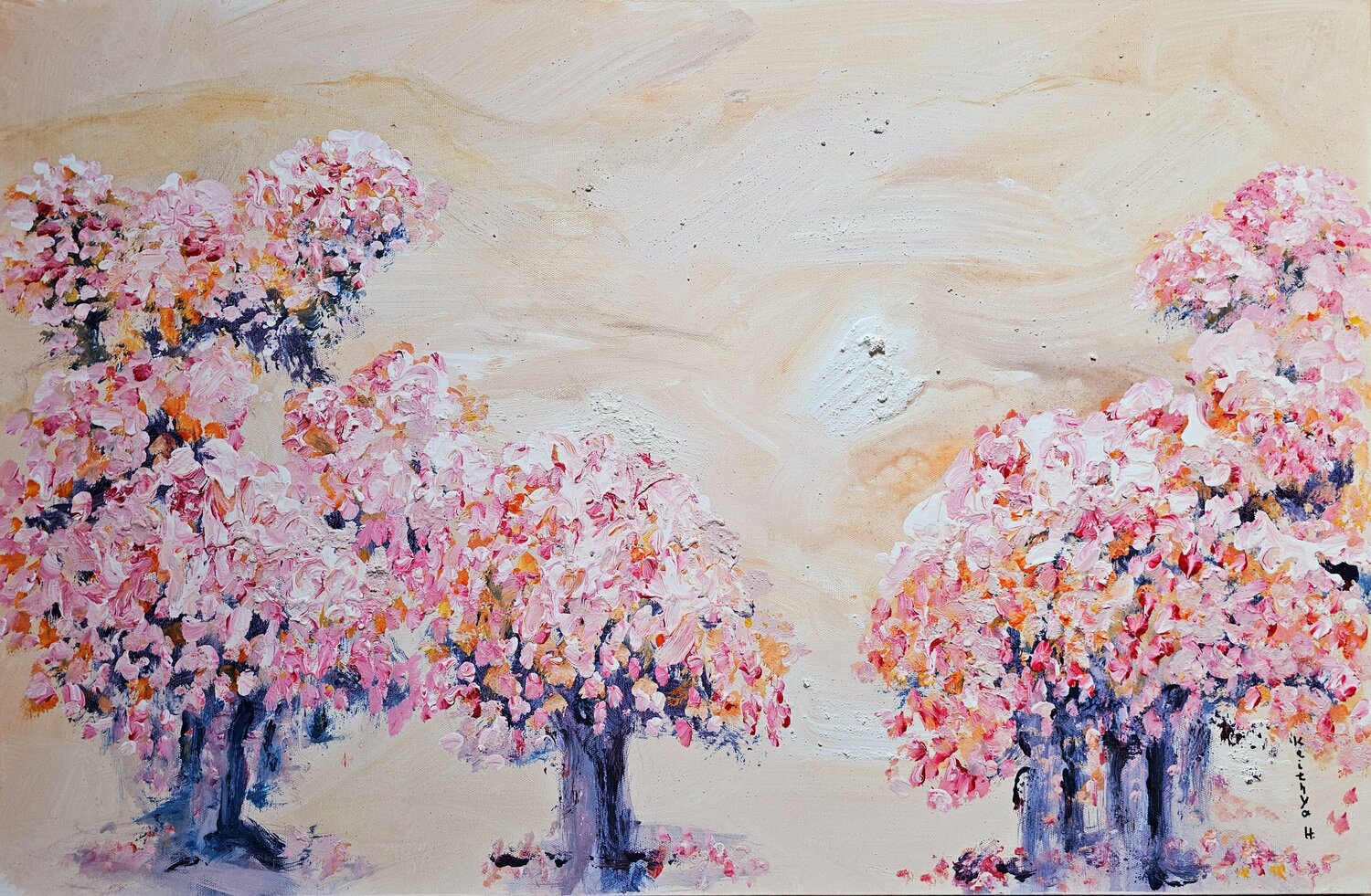Eternel recommencement / Nature patiente / Renaît telle le sphinx Kaithya Huc Original painting for sale