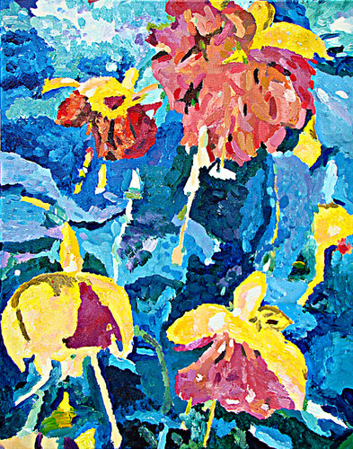 Fuchsia flowers by Svetlana Saratova, Painting for Sale on Select