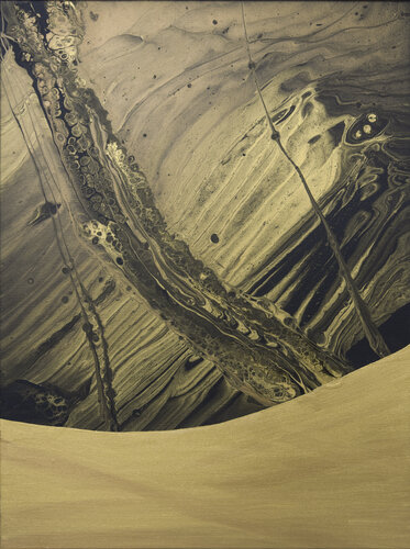 Black gold abstraction by Svetlana Saratova, Painting for Sale on Select