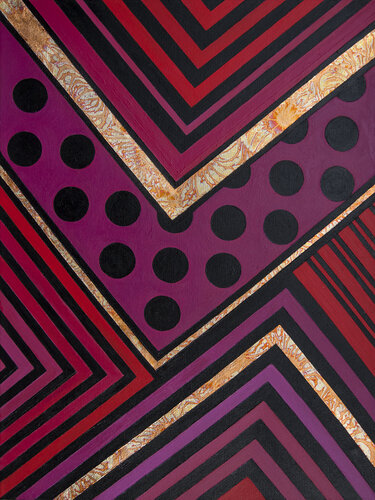 Graphics. Magenta-black-gold by Svetlana Saratova, Painting for Sale on Select