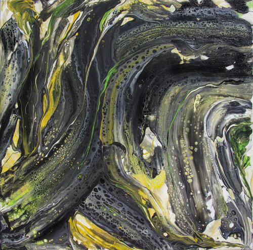 Yellow and black 2. Abstraction. by Svetlana Saratova, Painting for Sale on Select