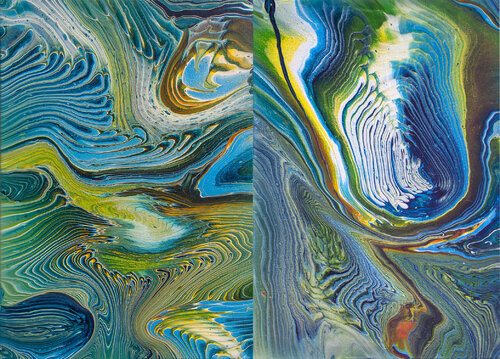 A view of planet Earth. Austraktion. Diptych. by Svetlana Saratova, Painting for Sale on Select