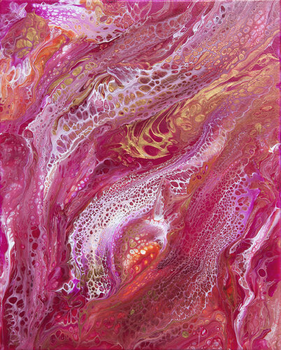 Gold in magenta. Abstraction by Svetlana Saratova, Painting for Sale on Select