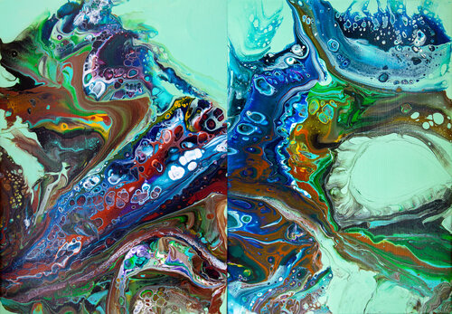 Expression, abstraction. Diptich by Svetlana Saratova, Painting for Sale on Select