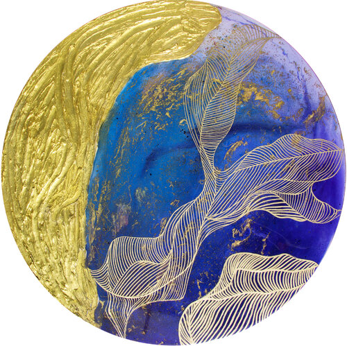 Gold algae in the water. by Svetlana Saratova, Painting for Sale on Select