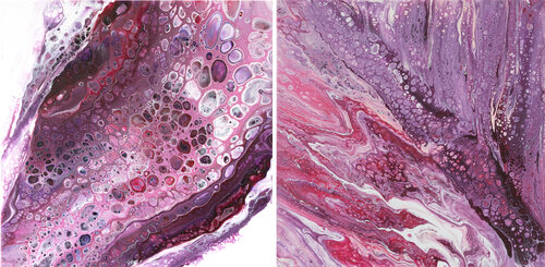 Pink Abstraction. Diptych. FluidArt. by Svetlana Saratova, Painting for Sale on Select
