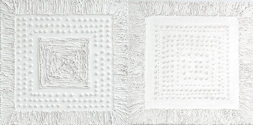 White Harmony. Diptych, abstraction. by Svetlana Saratova, Painting for Sale on Select