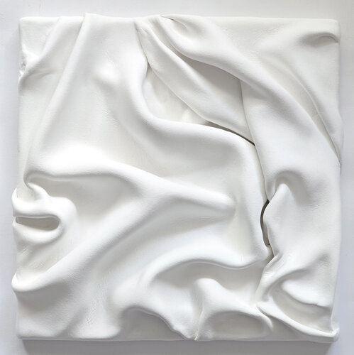 White folds 11. 3D abstraction. by Svetlana Saratova, Painting for Sale on Select
