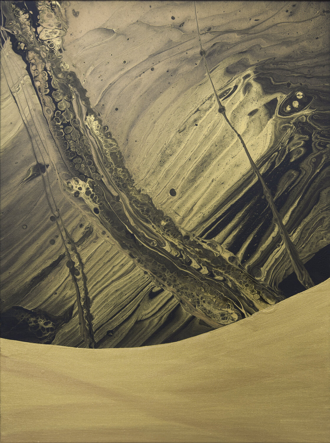 Black gold abstraction Svetlana Saratova Original painting for sale
