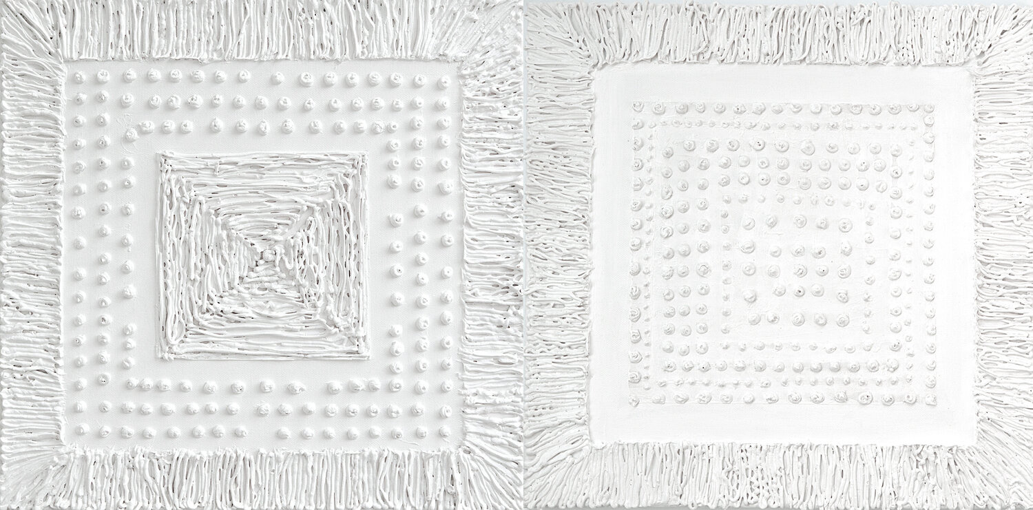 White Harmony. Diptych, abstraction. Svetlana Saratova Original painting for sale