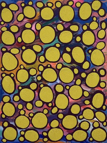 Ying Ying - Yang  -  Multicolor - Purple - Yellow by Pablo Contrisciani, Painting for Sale on Select