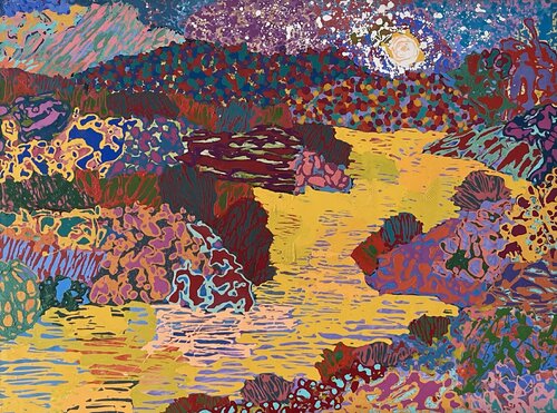 Landscape with River by Pablo Contrisciani, Painting for Sale on Select