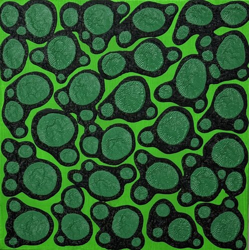 Ying - Yang - Light green - Dark Green - Medium Green by Pablo Contrisciani, Painting for Sale on Select