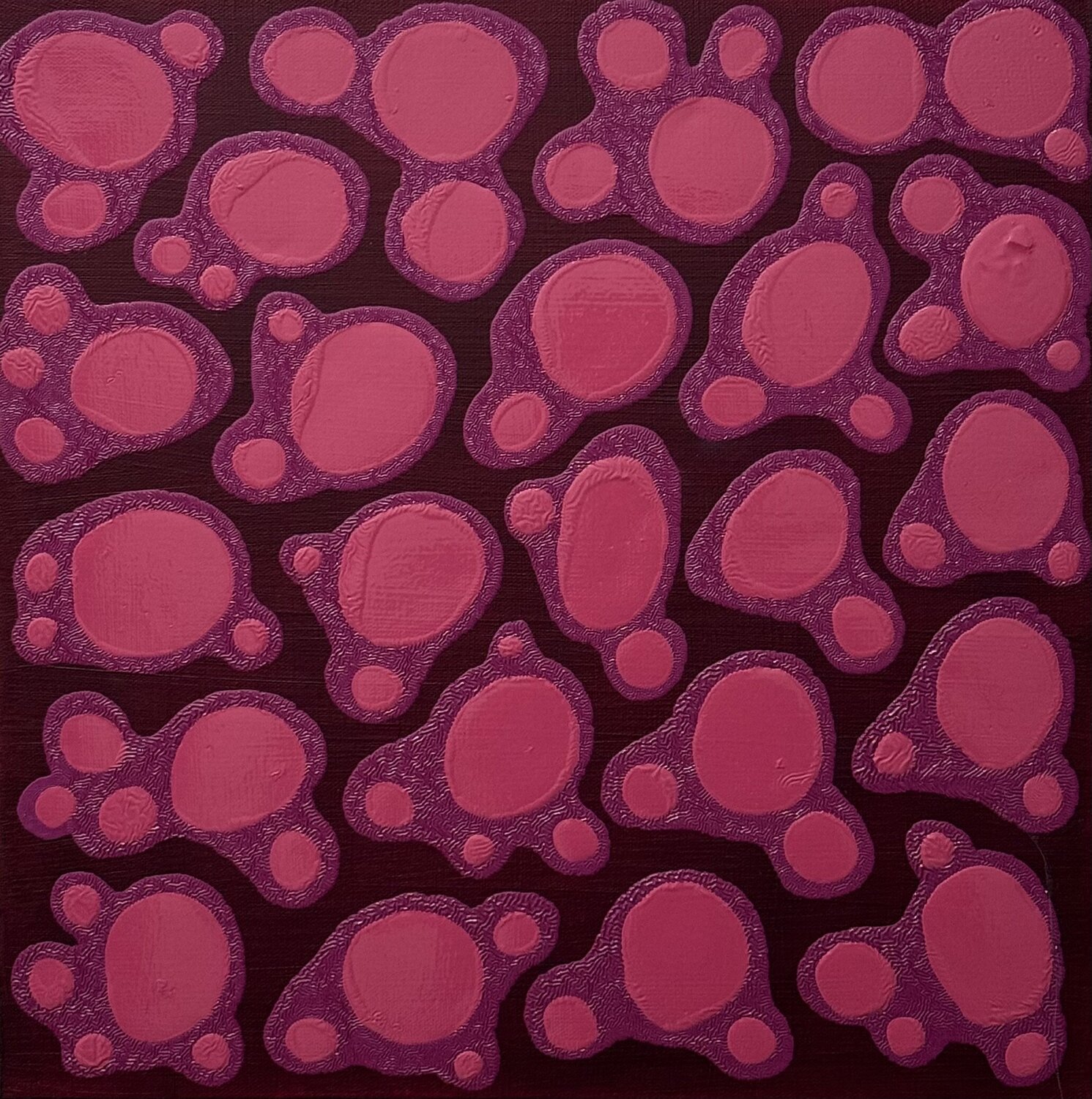 Ying - Yang - Dark Magenta  - Magenta - Light Magenta Pablo Contrisciani Original painting for sale