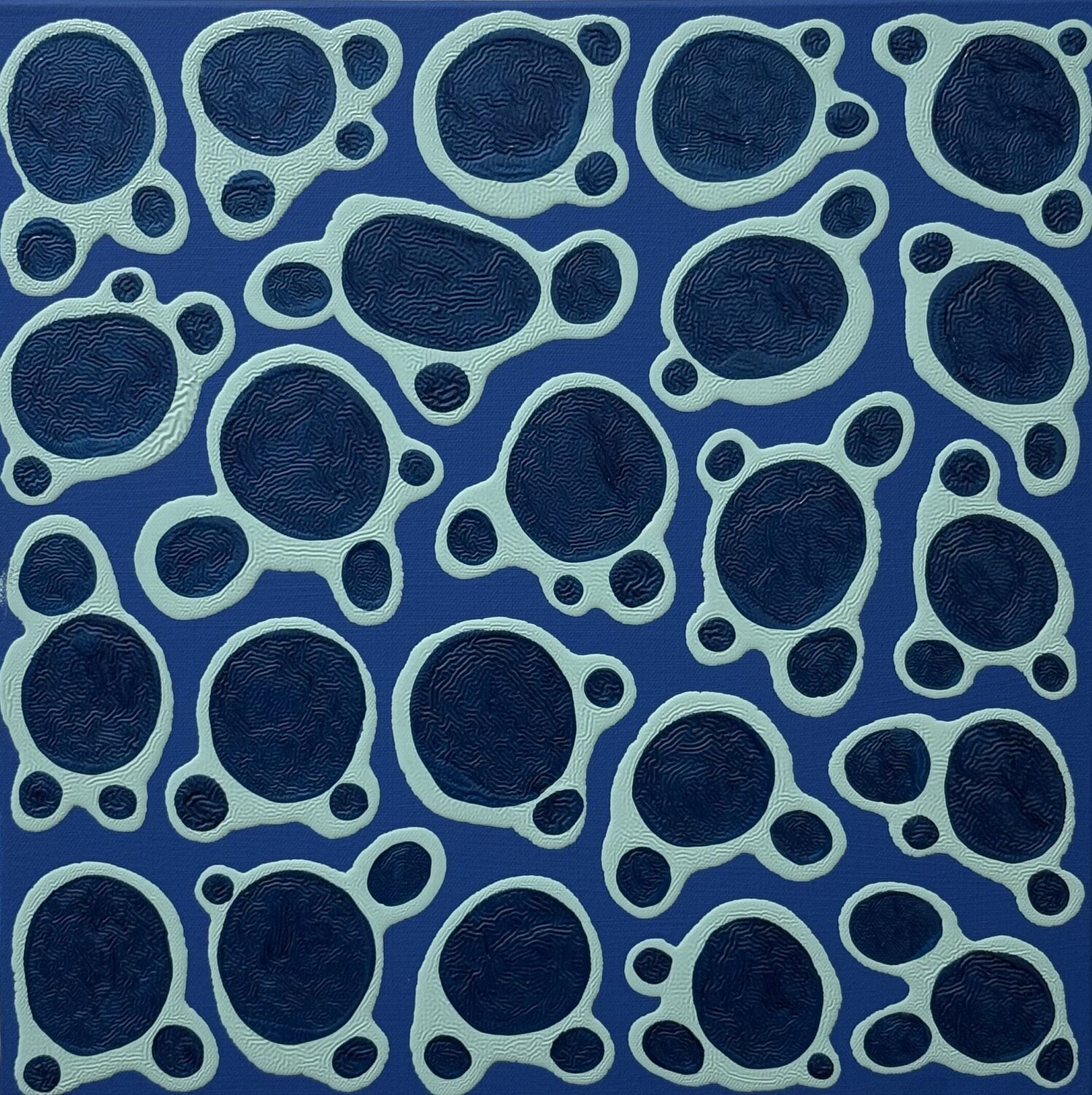 Ying - Yang - Cerulean Blue - Light Blue - Dark Blue Pablo Contrisciani Original painting for sale