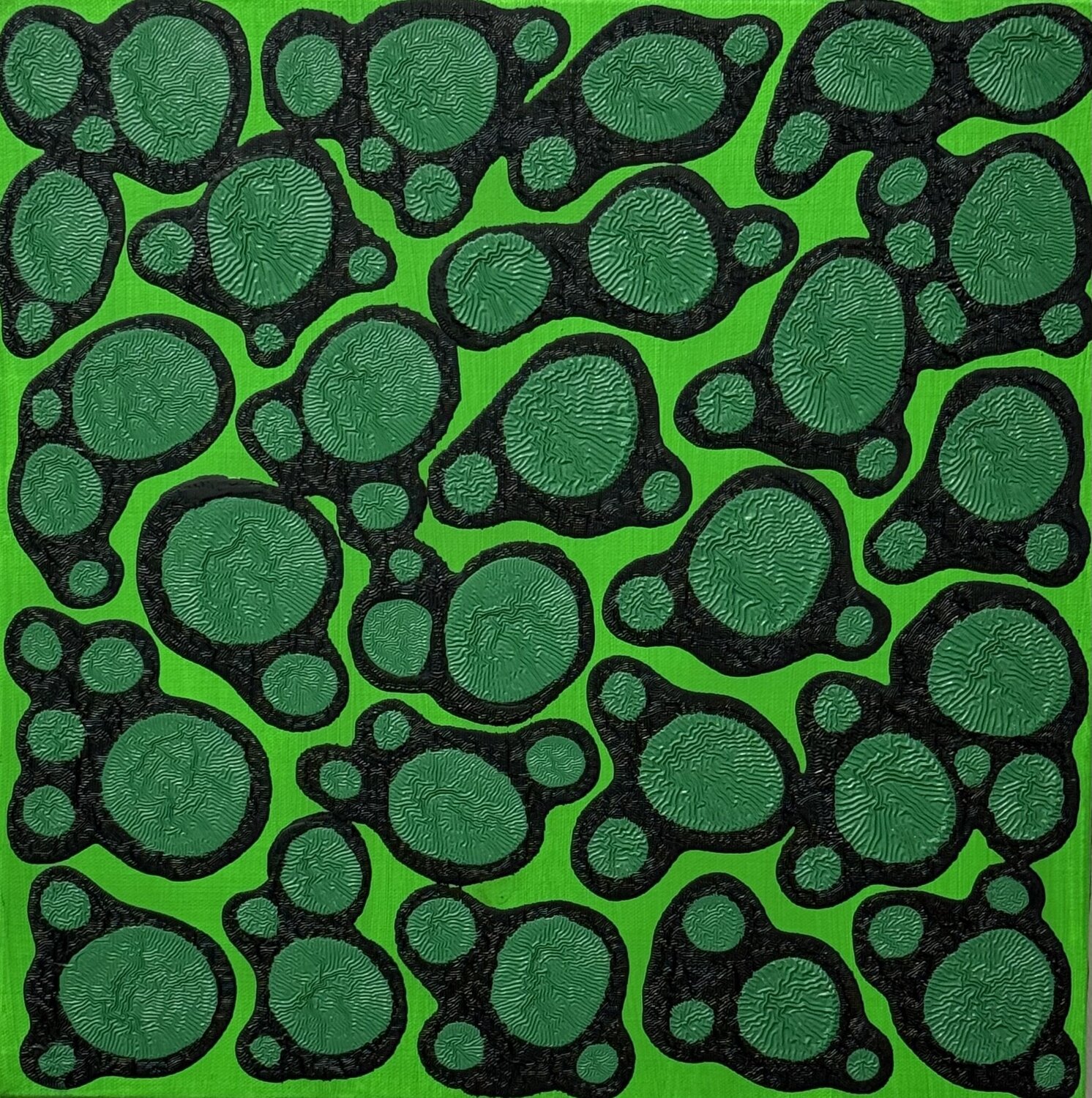 Ying - Yang - Light green - Dark Green - Medium Green Pablo Contrisciani Original painting for sale