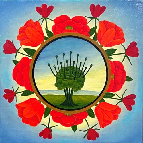 Die neugierigen Knospen by Siegbert Hahn, Painting for Sale on Select