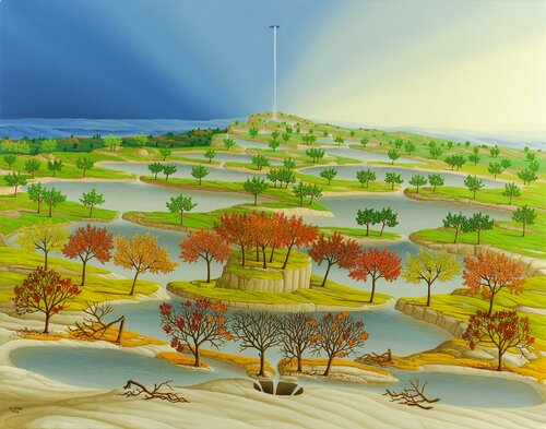 Ein Kreislauf der Zeit by Siegbert Hahn, Painting for Sale on Select