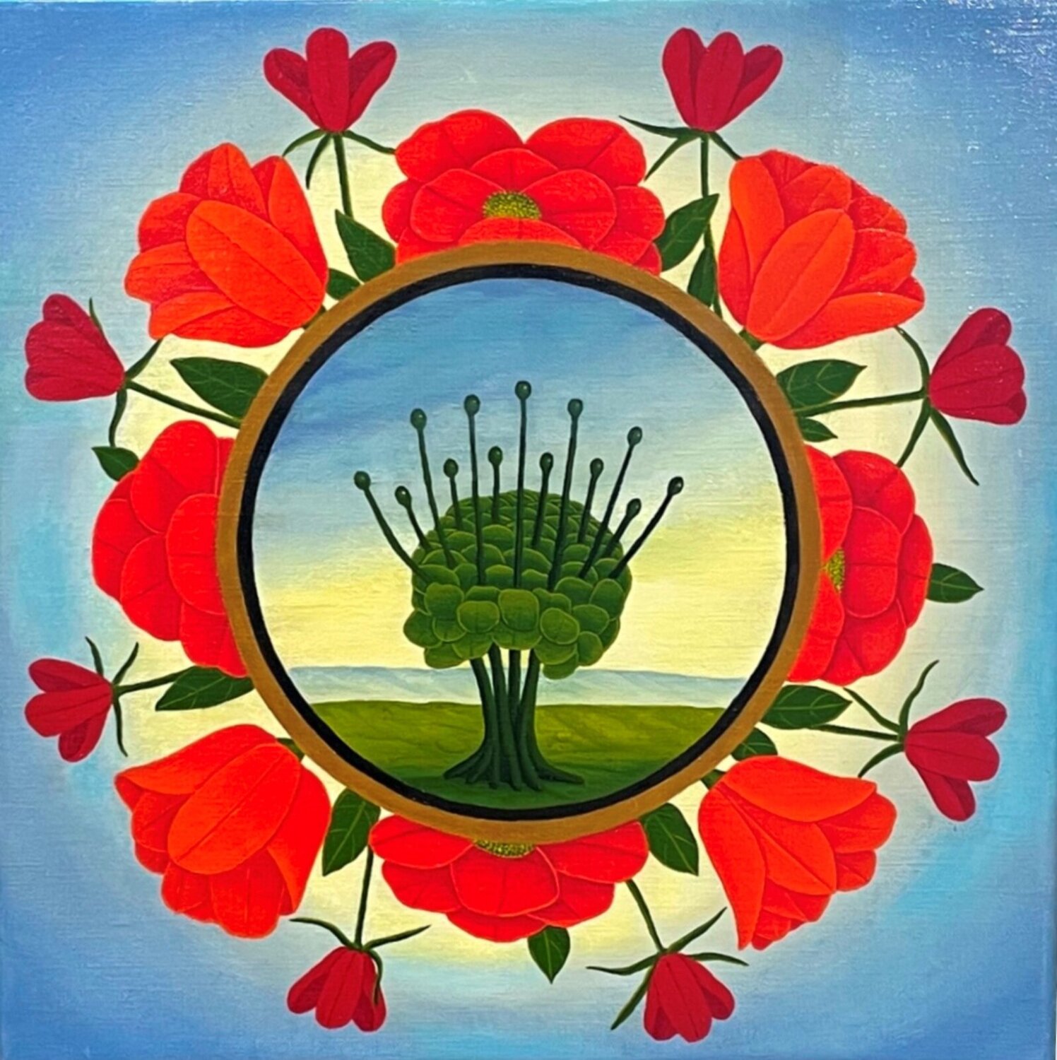 Die neugierigen Knospen Siegbert Hahn Original painting for sale