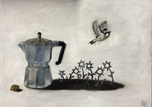 Coffee by Behnaz Larsen, Painting for Sale on Select