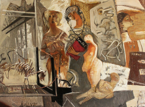 At the Paleolithic Museum by Galya Didur, Painting for Sale on Select