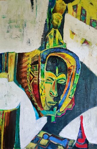 AFRICAN MASKS 2 by Galya Didur, Painting for Sale on Select