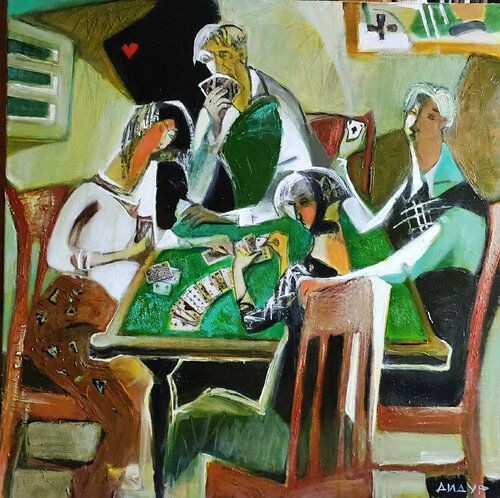 Card game by Galya Didur, Painting for Sale on Select