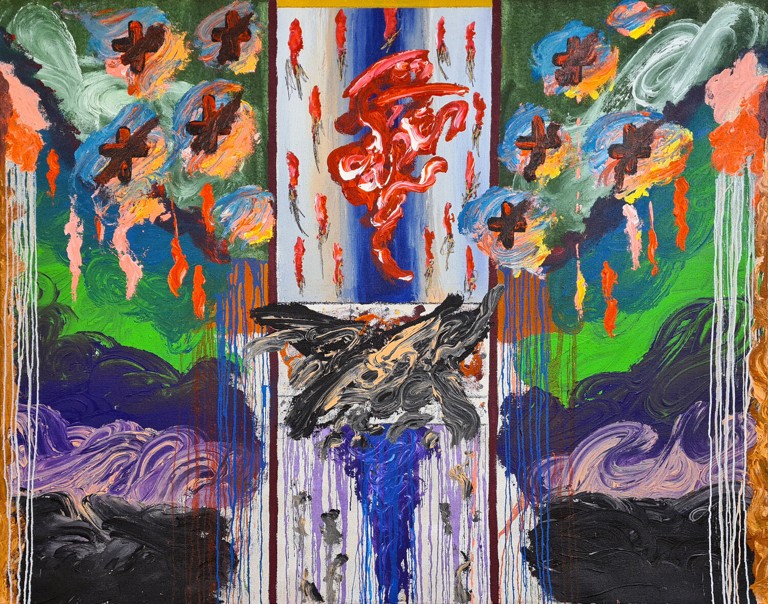 Prinzendorf Elegies III (Requiem for Hermann Nitsch) Maximilian Davis Original painting for sale